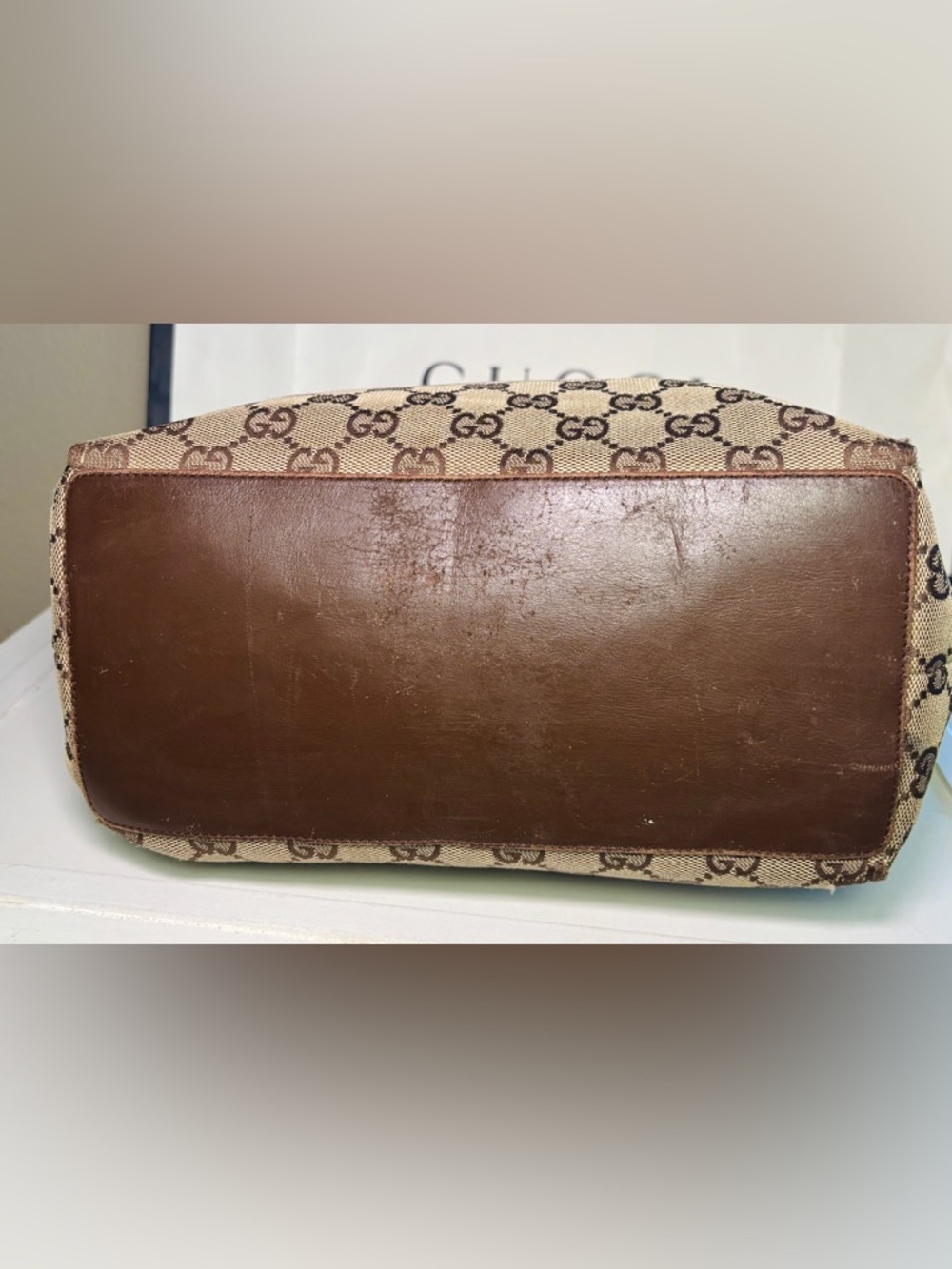 Authentic Vintage Gucci GG Monogram Canvas Tote Shoulder Bag w/COA - Picture 8 of 15